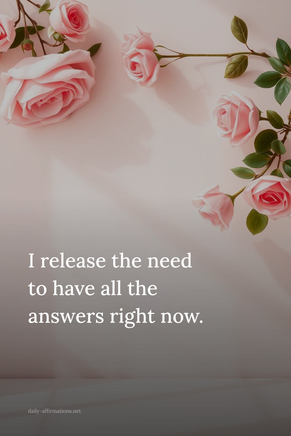 I release the need to have all the answers right now.