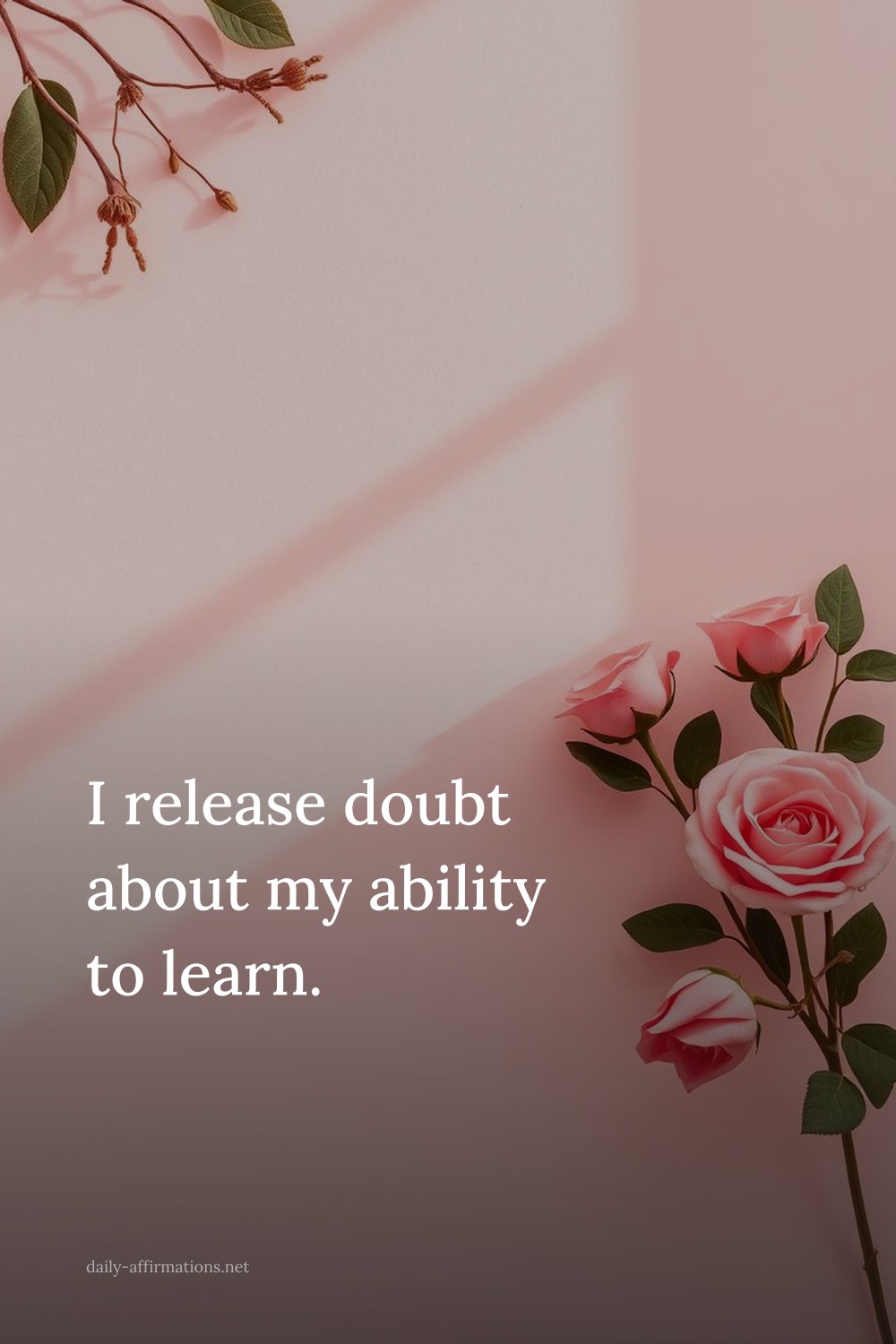 I release doubt about my ability to learn.