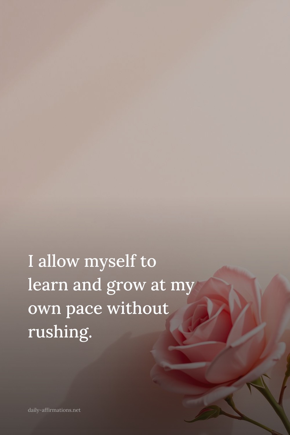 I allow myself to learn and grow at my own pace without rushing.